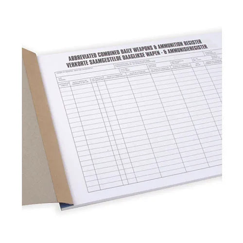 Firearms Key Register SECURITY BOOKS & REGISTERS - Firearms and Ammunition Management – Solid ...