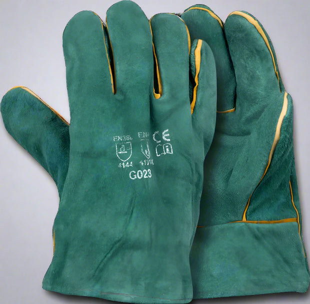 Econo Green Leather Welding Glove – 2.5" Cuff - Solid Safety and Stationers 