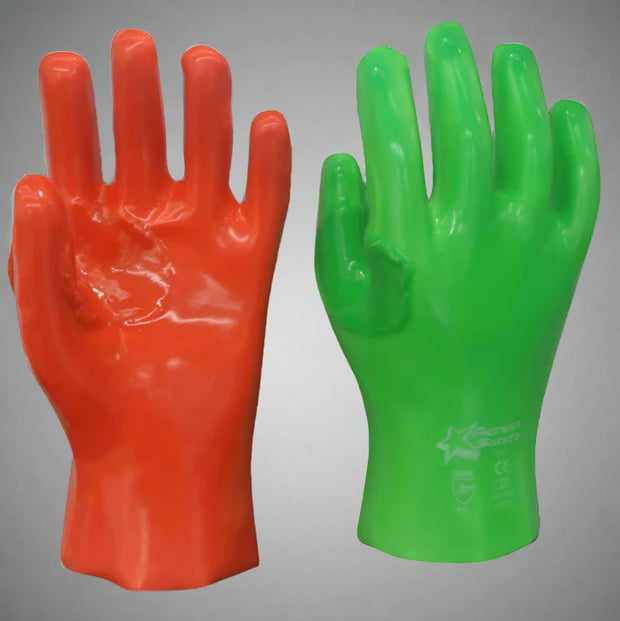 Hi-Viz PVC Glove 27cm – Reinforced Grip - Solid Safety and Stationers 