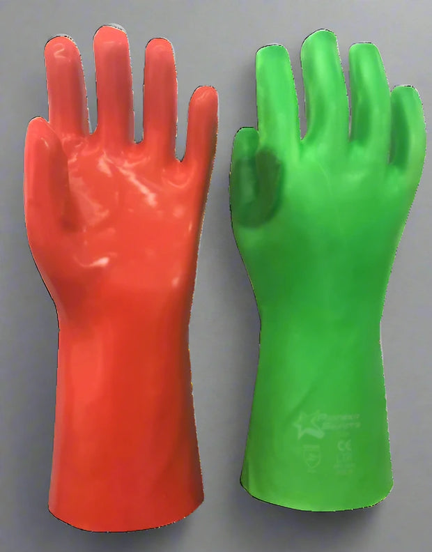 Hi-Viz PVC Glove 35cm – Reinforced Grip - Solid Safety and Stationers 