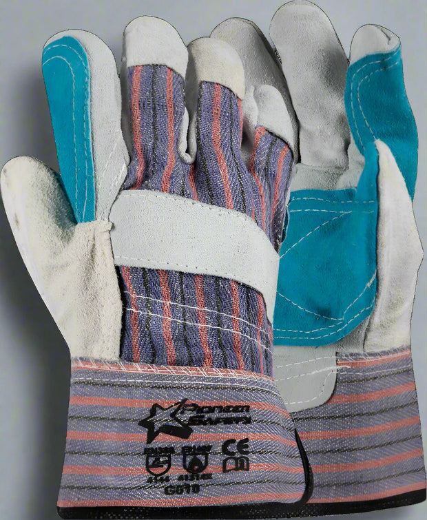 Blue Durable Rigger Leather Work Glove - Solid Safety and Stationers 