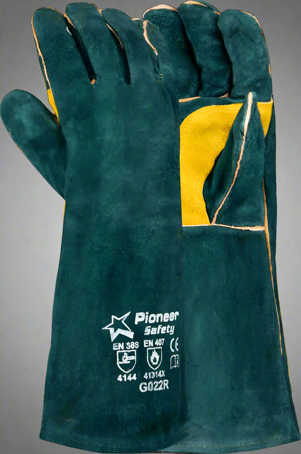 Short Green Heat Glove – Reinforced Palm - Solid Safety and Stationers 