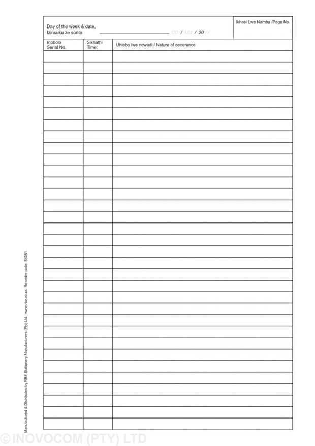 Security Books & Registers- Inturnal