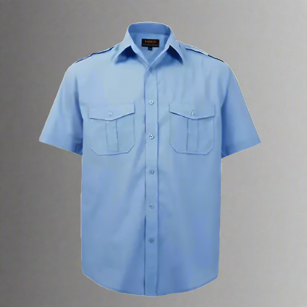 Short Sleeve Pilot Shirt – Raised Collar