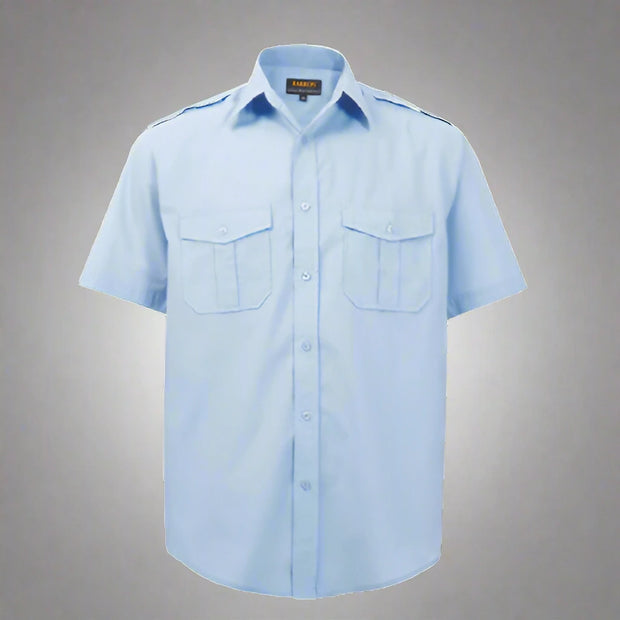Short Sleeve Pilot Shirt – Raised Collar