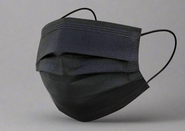 3 Ply Black Face Mask - Solid Safety and Stationers 