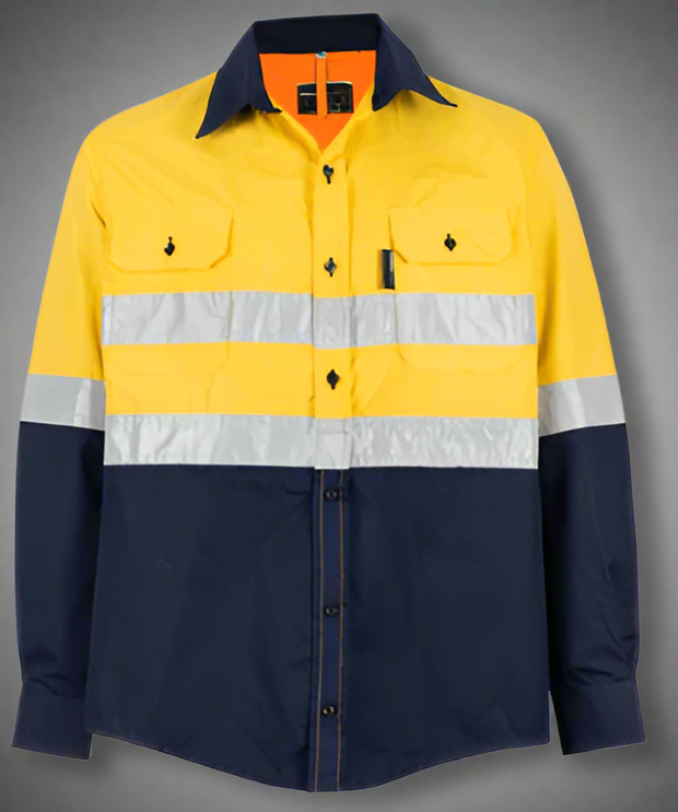 Hi-Vis Reflective Vented Shirt – Polycotton Blend - Solid Safety and Stationers 