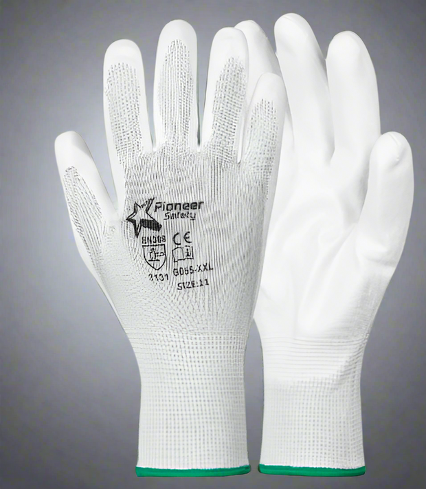 PU-Coated White Inspector Glove - Solid Safety and Stationers 