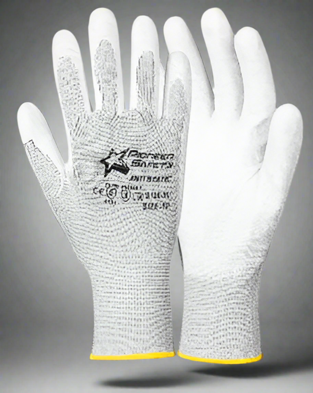 Carbon Nylon Anti-Static Gloves – PU Dipped - Solid Safety and Stationers 