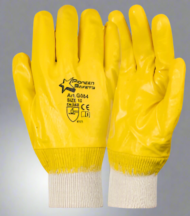 Yellow Nitrile Dipped Glove – Full Coverage Protection - Solid Safety and Stationers 