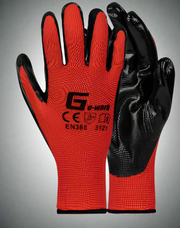 Econo Red Nitrile Palm Glove - Solid Safety and Stationers 