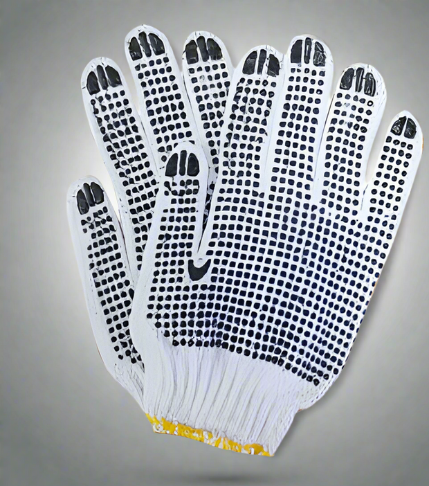 Double-Sided Polka Dot Cotton Grip Glove - Solid Safety and Stationers 