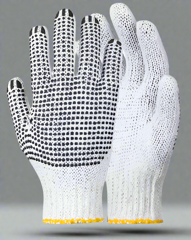 Single-Side Polka Dot Cotton Grip Glove - Solid Safety and Stationers 
