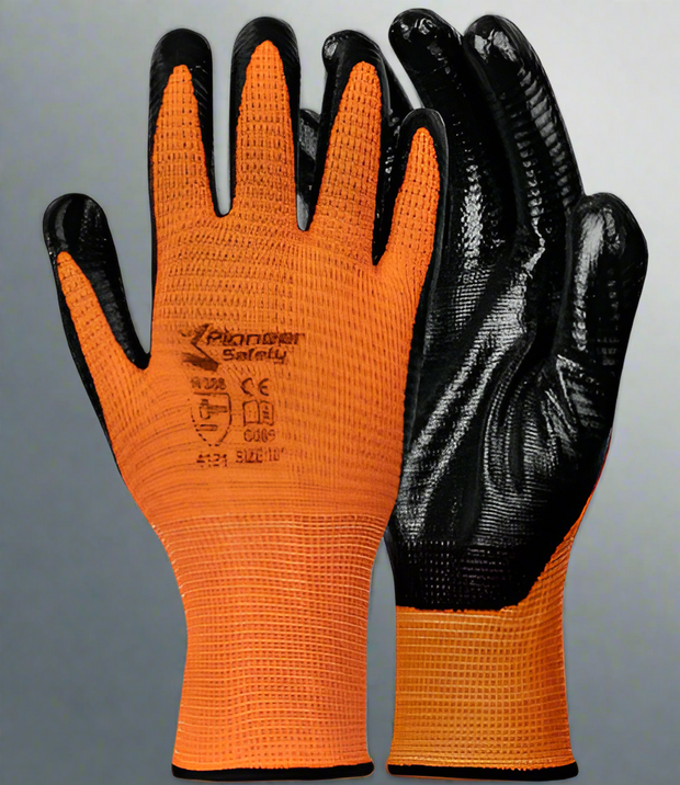 Econo Red Nitrile Palm Glove - Solid Safety and Stationers 
