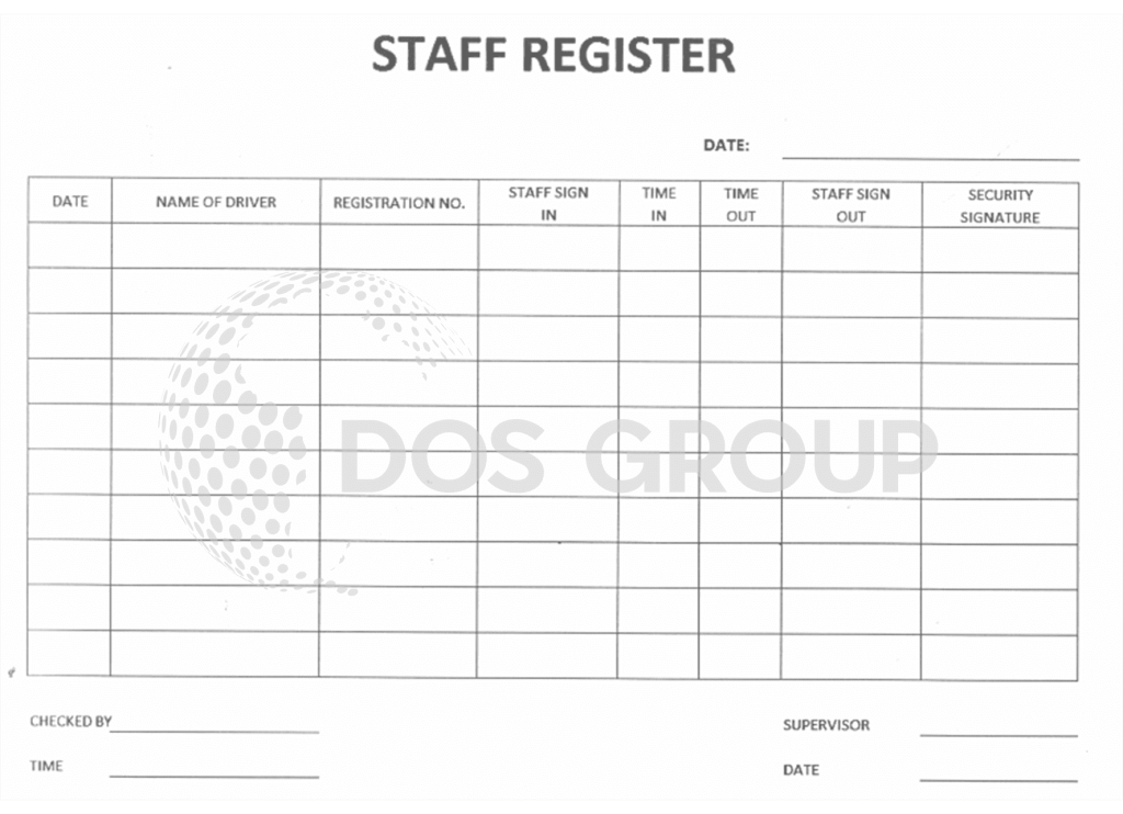 Safe Register Form Security Books & Registers- Inturnal – Solid Safety and Stationers