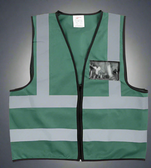 Hi-Viz Reflective Vest With Zip & ID Pouch - Solid Safety and Stationers 