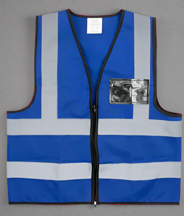 Hi-Viz Reflective Vest With Zip & ID Pouch - Solid Safety and Stationers 