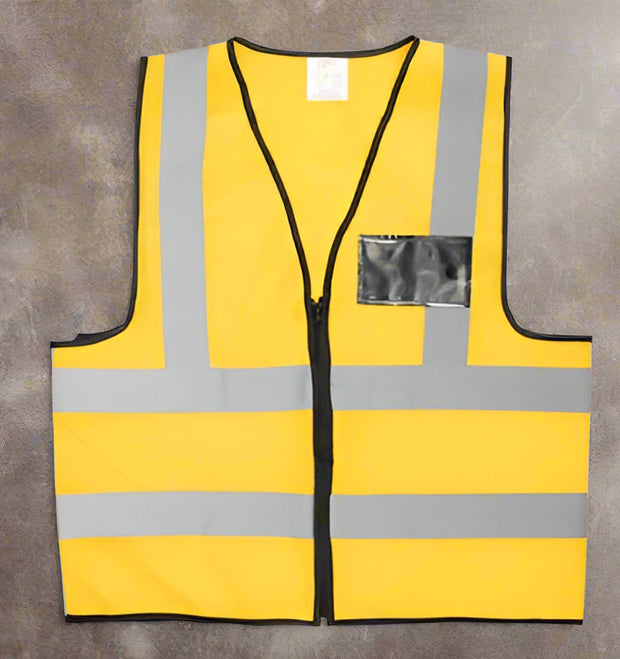 Hi-Viz Reflective Vest With Zip & ID Pouch - Solid Safety and Stationers 