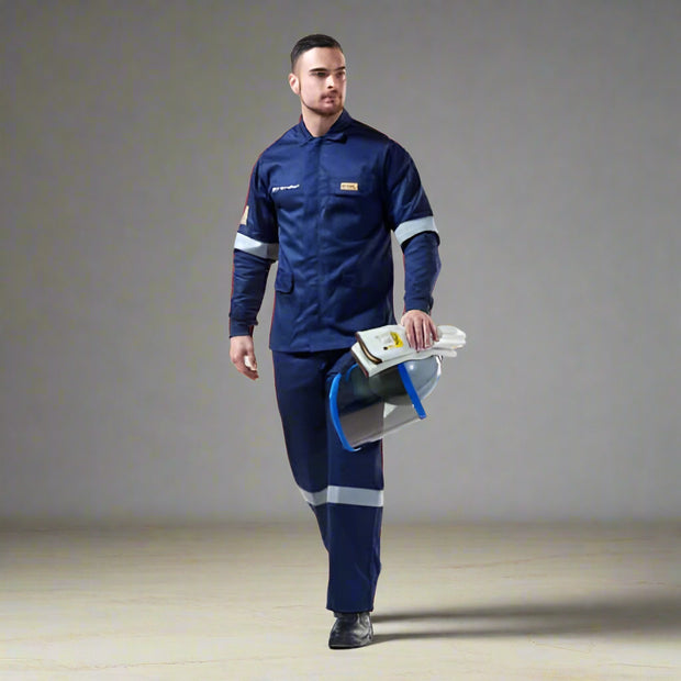 NAVY BLUE 15CAL ELECTRIC ARC SUIT (DROMEX) - Solid Safety and Stationers